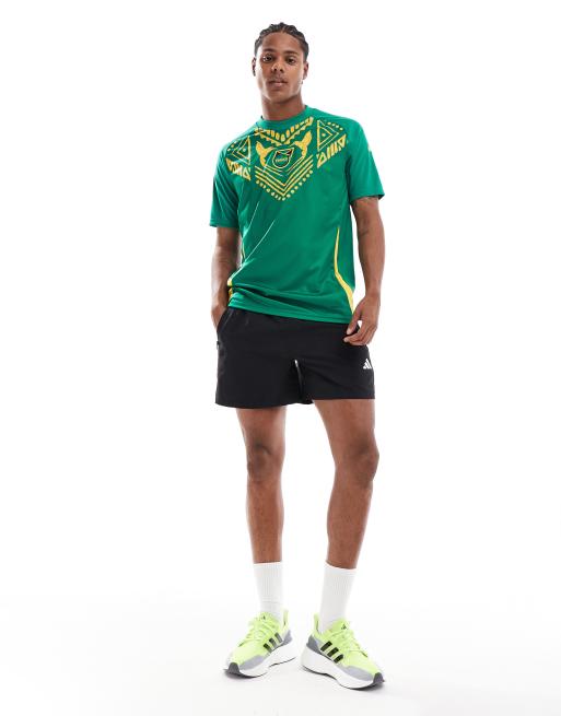 Camiseta verde prepartido con diseño de Jamaica de adidas Football