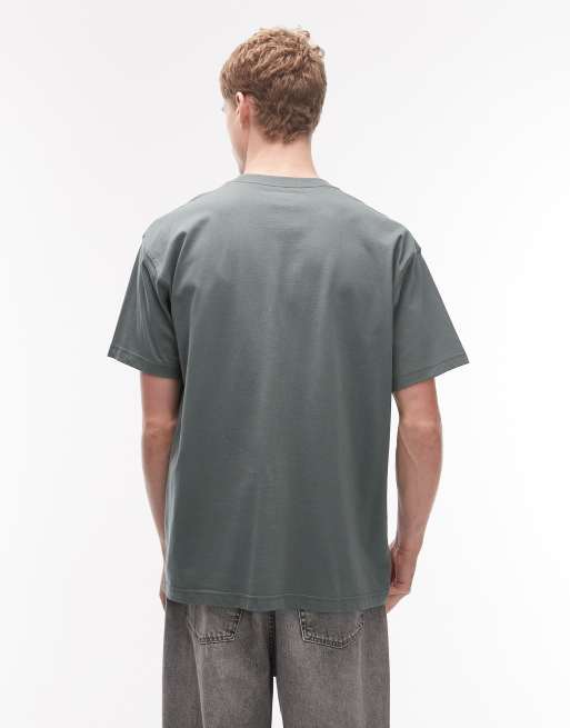 Camiseta verde salvia con monograma de Carhartt WIP, 3 de 5