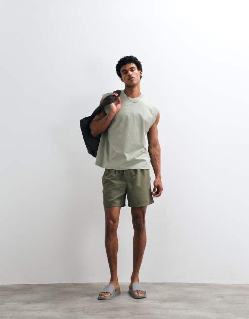 Camiseta verde salvia de corte cuadrado extragrande sin mangas de Jack & Jones, 3 de 7
