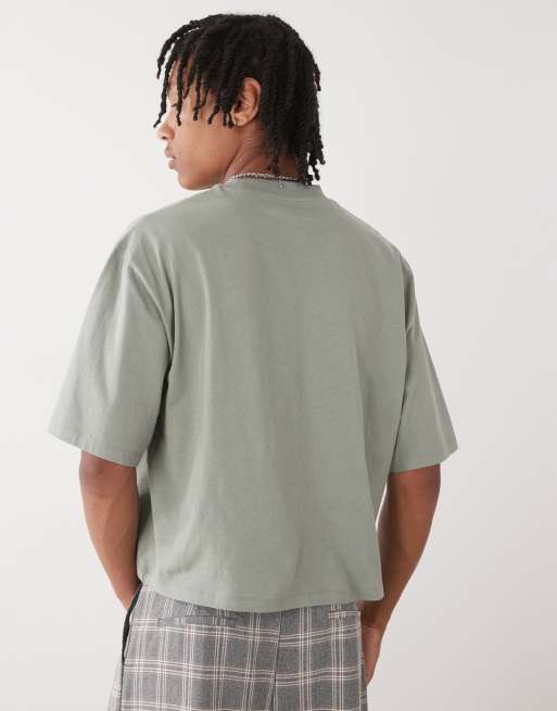 Camiseta verde salvia de corte cuadrado holgado de COLLUSION, 4 de 4