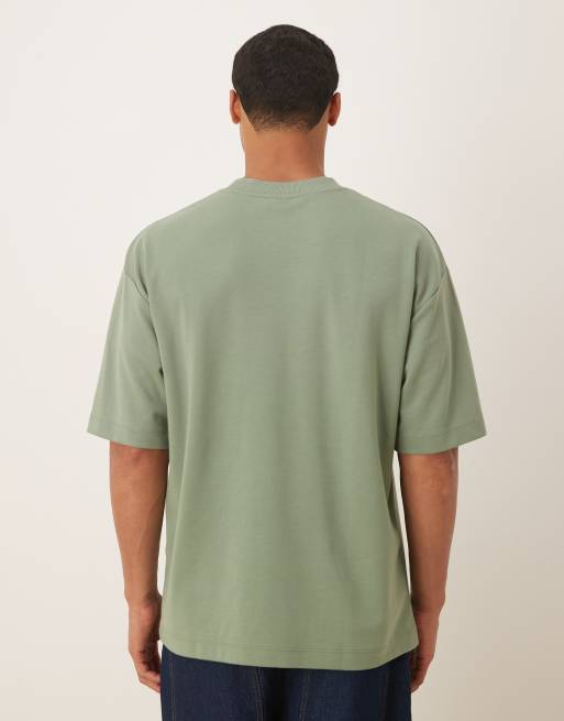 Camiseta verde salvia extragrande de tejido grueso suave de ASOS DESIGN, 3 de 5