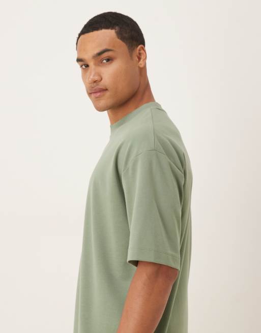 Camiseta verde salvia extragrande de tejido grueso suave de ASOS DESIGN, 4 de 5