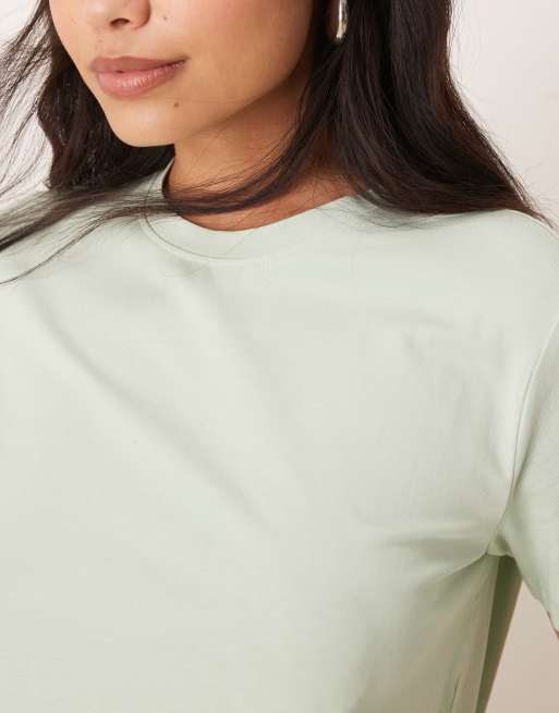 Camiseta verde sedimento de corte boyfriend extragrande de VILA, 2 de 4