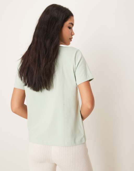 Camiseta verde sedimento de corte boyfriend extragrande de VILA, 4 de 4