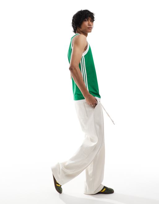 Camiseta verde sin mangas Mockeyelet de adidas Originals
