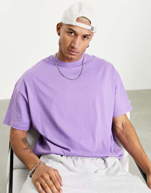 Camiseta violeta extragrande con cuello redondo de ASOS DESIGN