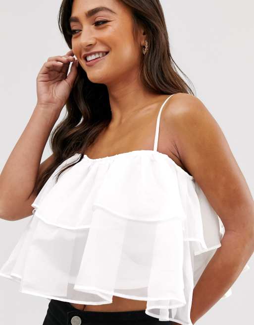 Camisola de organza con detalle de volantes de ASOS DESIGN, 3 de 4