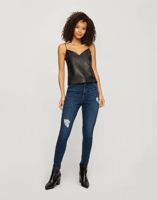 Camisola negra de cuero sintético de Miss Selfridge, 4 de 4