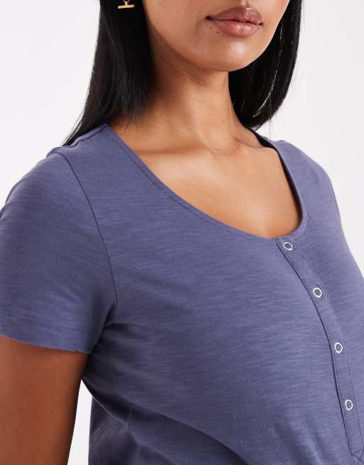 Camisón azul oscuro con diseño para lactancia de Mamalicious Maternity, 4 de 4