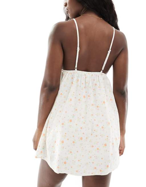 beige dress with jacket Storia Ditsy Floral Bow Front Mini Dress large main image 0
