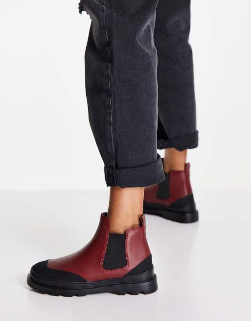 Dark red chelsea clearance boots