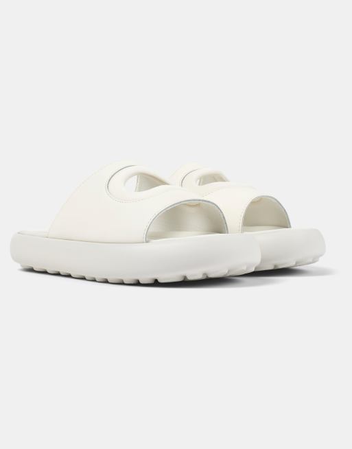 Camper - Claquettes en cuir - Blanc, 3 de 4