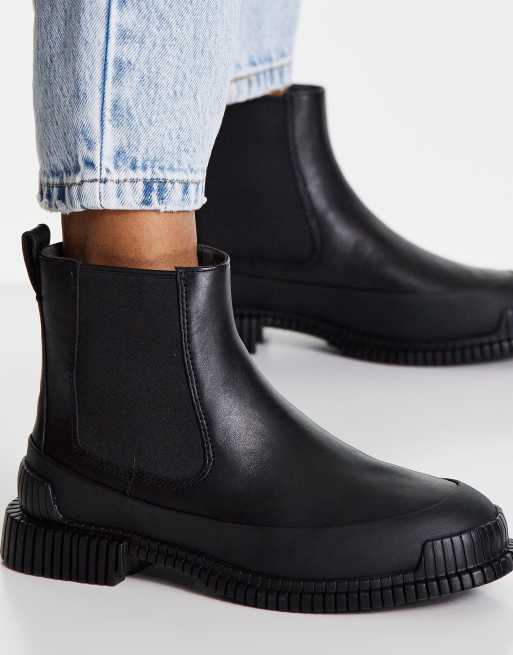 Camper leather chelsea boots in black