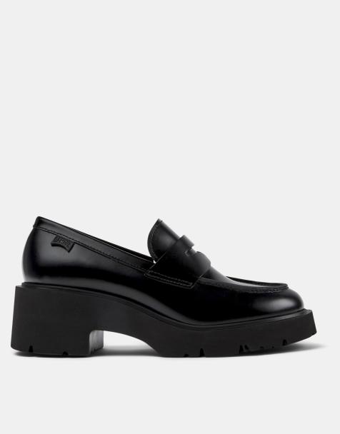 Camper – Loafer aus Leder in Schwarz mit dicker Sohle - view 1