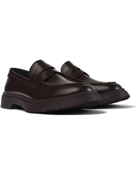 Camper – Loafer in Burgunderrot mit dicker Sohle - view 1