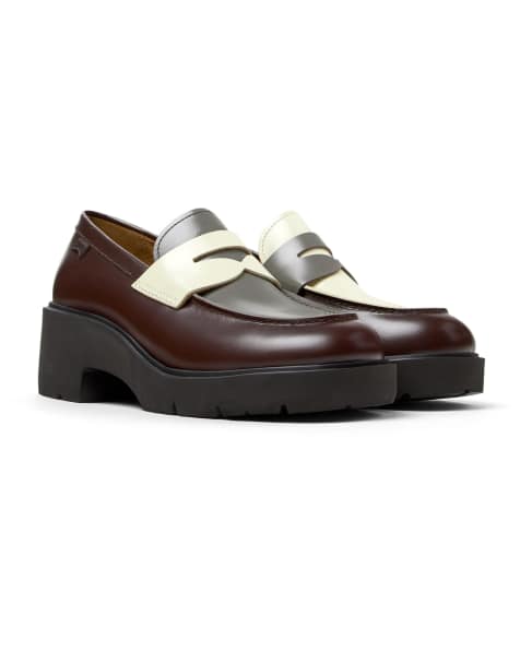 Camper - Mocassini bordeaux con tacco - view 1