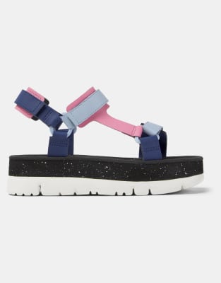 Camper - Oruga up - Sandalen in Blau/Rosa