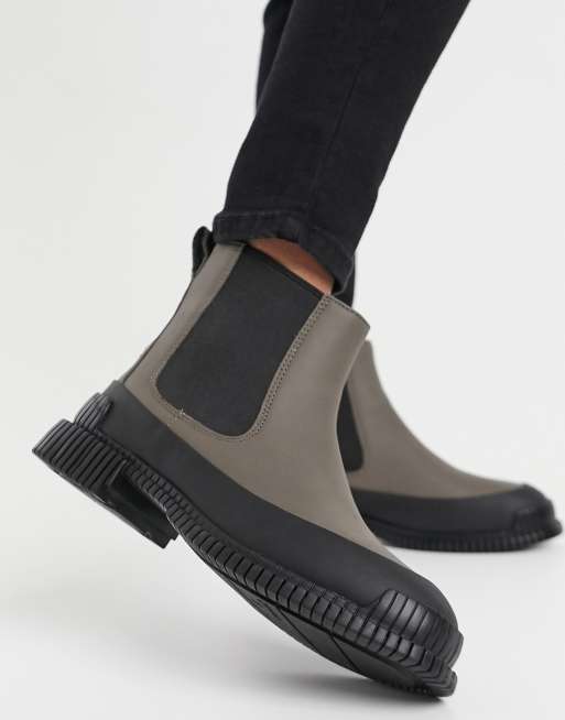 Camper Pix Bottines Chelsea chunky en cuir Gris