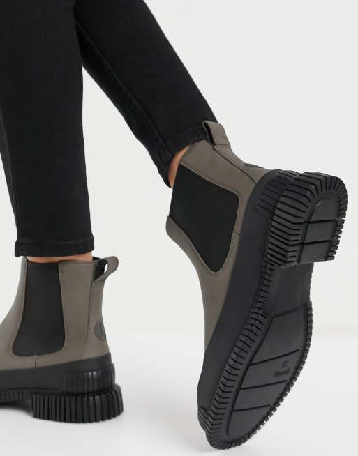 Camper Pix chunky leather chelsea boots in grey