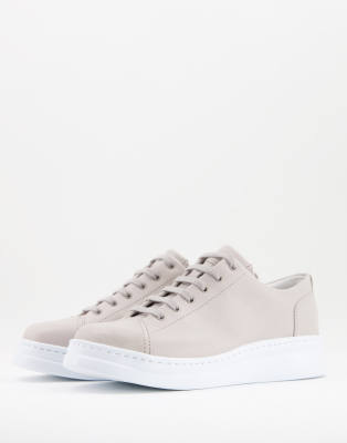 Camper runner up leather flatform sneakers in grey