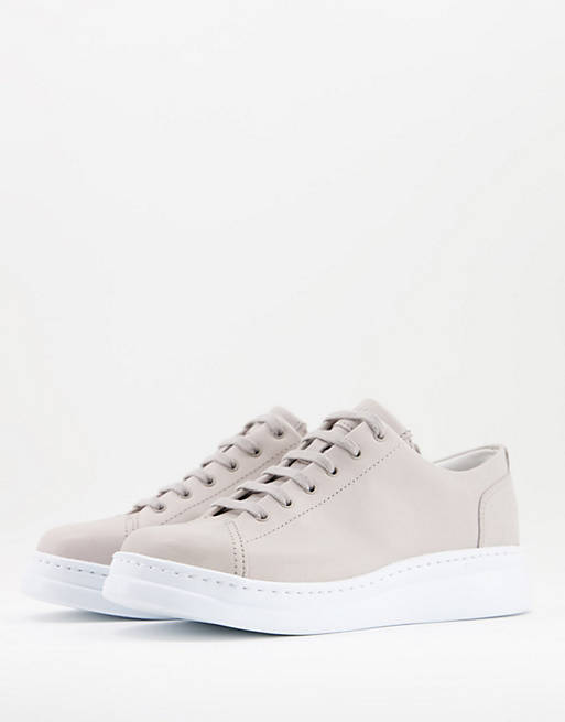 Camper runner up leather flatform trainers in grey