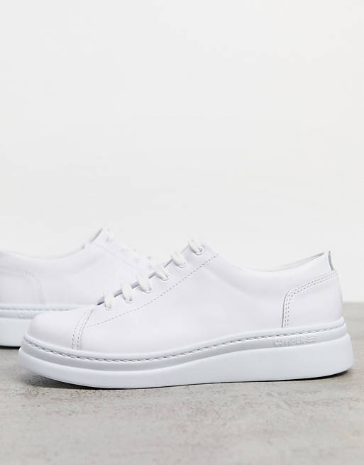 Camper runner up leather flatform trainers in white