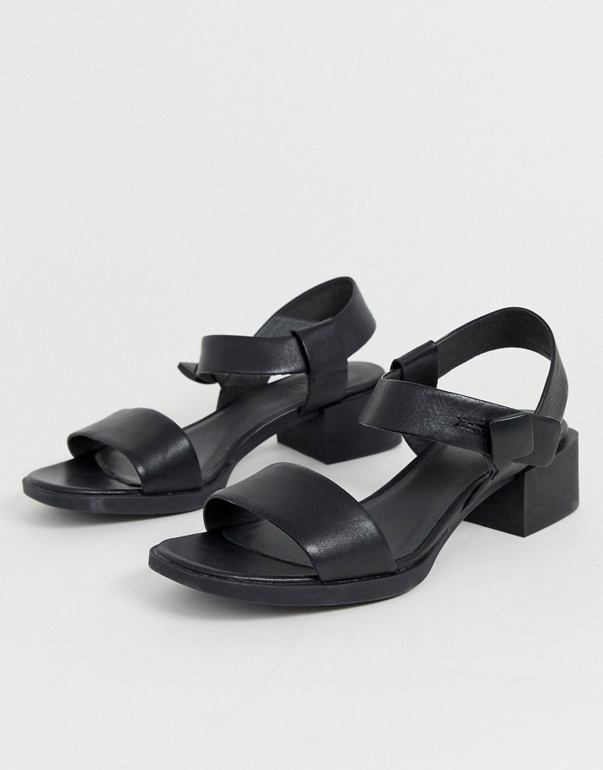 Camper – Svarta, tvådelade sandaler med låg klack