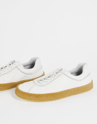 Camper trainers in white leather with natural sole