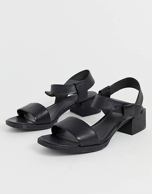 Camper two part low heel sandal in black | ASOS