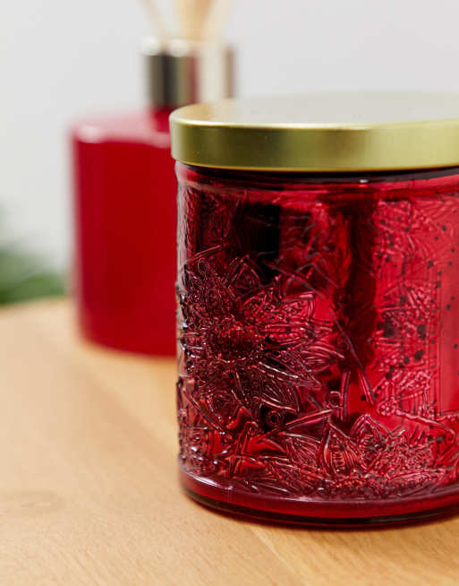 Candlelight – Gezahnte Glaskerze in Rot, 3 von 4