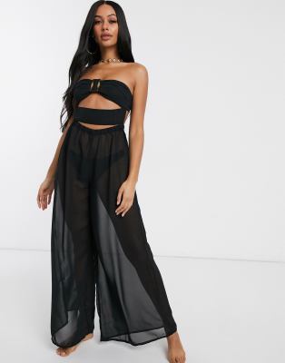 coast black buckle jumpsuit