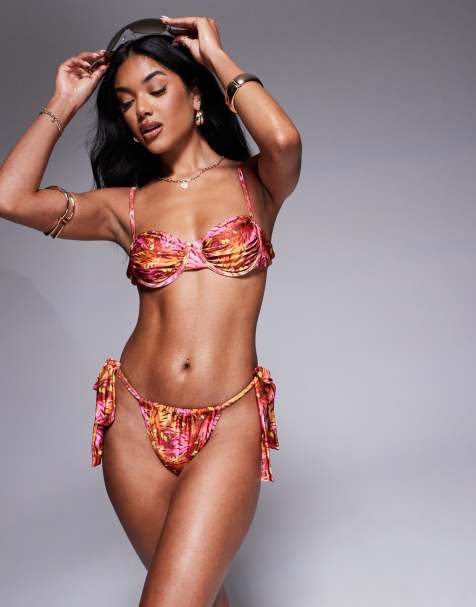 Candypants abstract printed bikini co-ord in multi - view 1