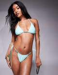 [Candypants] Candypants beaded tie side bikini bottoms in aqua-Blue 6 Aqua