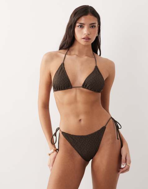 Candypants broderie bikini in brown - view 1
