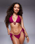 [Candypants] Candypants disc bikini top in berry red 18 Red