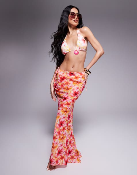Candypants floral abstract print bikini set in multi - view 1