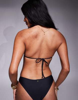 Candypants Gold Hardware Bikini Top In Black