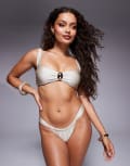 [Candypants] Candypants gold hardware bikini top in champagne-White 16 Cream
