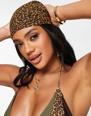 Candypants headscarf in leopard print