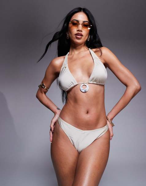 Candypants high leg bikini bottoms in cream - view 1