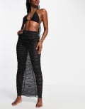 Candypants mesh ruched skirt in black