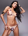 [Candypants] Candypants Mix and Match abstract print tie side bikini bottoms in multi 8 Multi