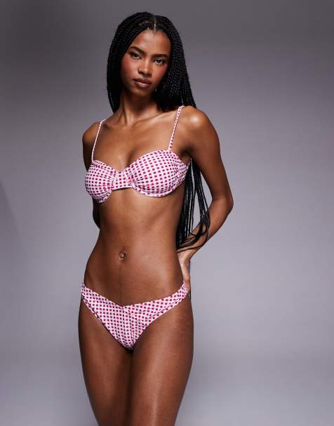Candypants mix & match gingham bikini in pink - view 1