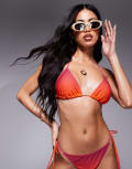 [Candypants] Candypants ombre triangle bikini top in multi 6 Multi