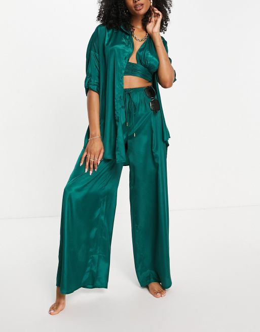 Candypants oversized beach shirt in green, 4 of 4