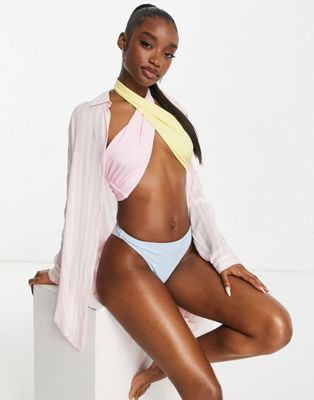 Candypants oversized beach shirt in pastel