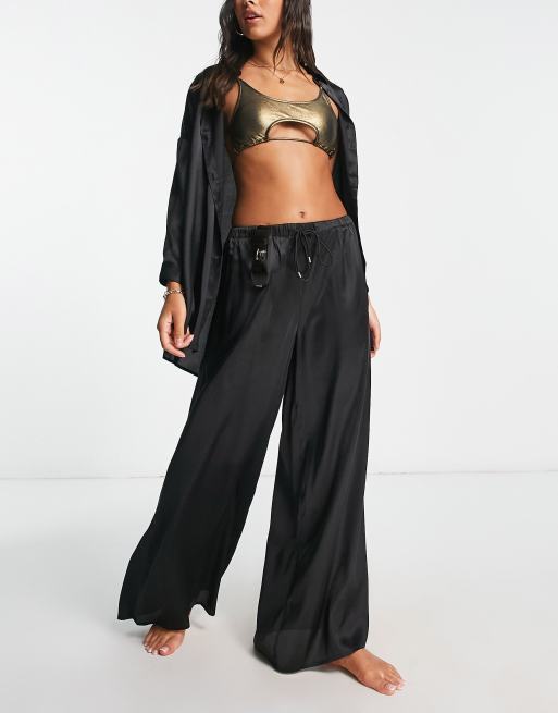 Candypants Pantalon de plage d ensemble fluide Noir