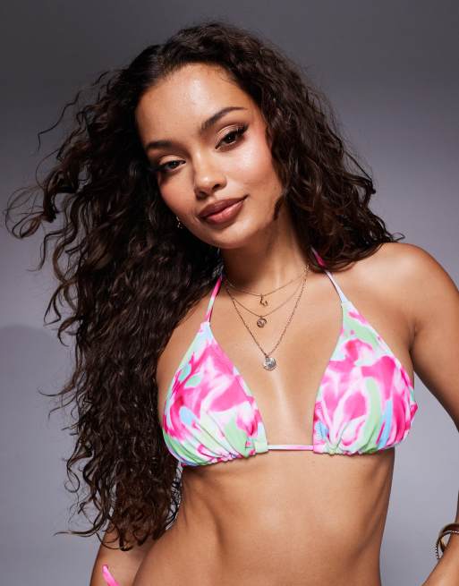 Candypants - Pink trekantsbikinitrusser med abstrakt print, 4 af 4