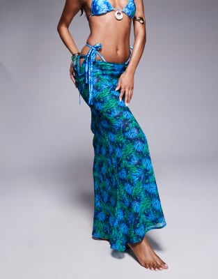 Candypants Polygeorgette Abstract Print Maxi Beach Skirt