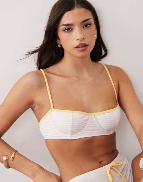 Candypants underwire bikini top in pink stripe - view 1